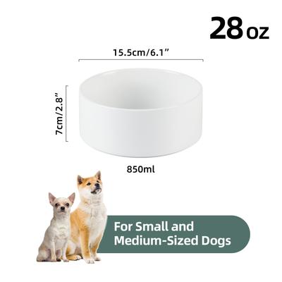 Show full view: Havniva Ceramic Non-Slip Dog Bowl, White, 6-in slide 3 of 6
