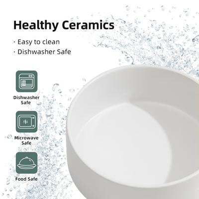 Show full view: Havniva Ceramic Non-Slip Dog Bowl, White, 6-in slide 5 of 6