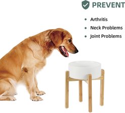 Havniva Ceramic Elevated Dog Bowl Set, 8.2-in, White slide 2 of 7
