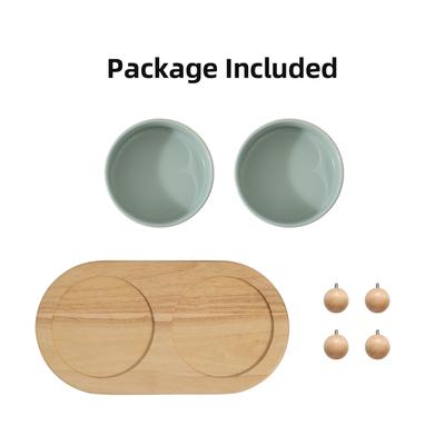 Show full view: Havniva Ceramic Elevated Cat Bowl with Stand, 5.1-in, 2 count, Light Green slide 8 of 9