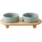 Show in main carousel: Havniva Ceramic Elevated Cat Bowl with Stand, 5.1-in, 2 count, Light Green slide 1 of 9