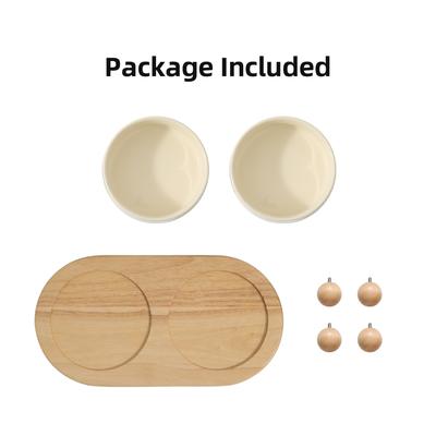 Show full view: Havniva Ceramic Elevated Dog & Cat Bowl with Stand, Beige, 6-in, 2 count slide 7 of 7