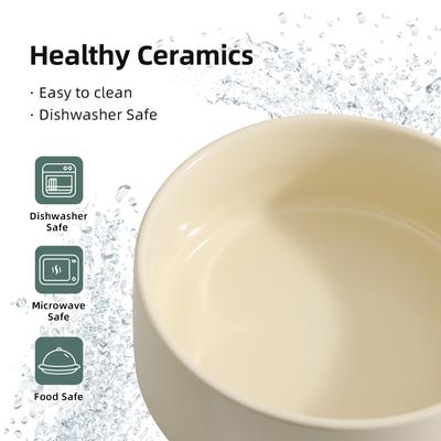 Show full view: Havniva Ceramic Elevated Dog & Cat Bowl with Stand, Beige, 6-in, 2 count slide 6 of 7