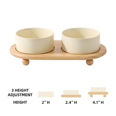Show full view: Havniva Ceramic Elevated Dog & Cat Bowl with Stand, Beige, 6-in, 2 count slide 4 of 7