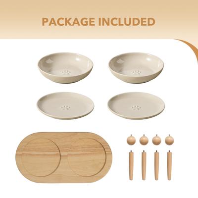 Show full view: Havniva Ceramic Adjustable Elevated Cat Bowl with 2 Style Stand, 5.6-in, Vintage Latte slide 7 of 7