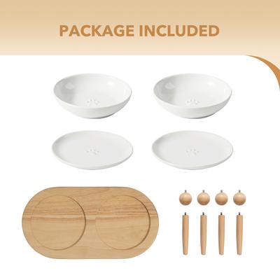 Show full view: Havniva Ceramic Adjustable Elevated Cat Bowl with 2 Style Stand, 5.6-in, White slide 7 of 7