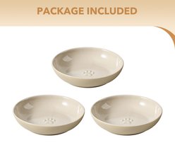 Havniva Ceramic Non-Skid Cat Bowl, 5.6-in, 3 count, Vintage Latte slide 2 of 6