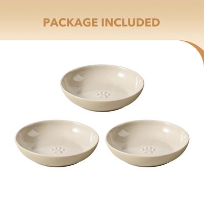Show full view: Havniva Ceramic Non-Skid Cat Bowl, 5.6-in, 3 count, Vintage Latte slide 6 of 6