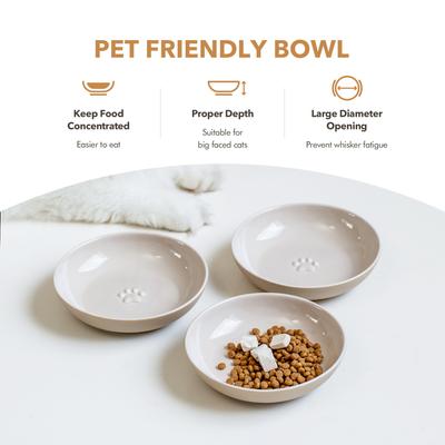 Show full view: Havniva Ceramic Non-Skid Cat Bowl, 5.6-in, 3 count, Vintage Latte slide 5 of 6