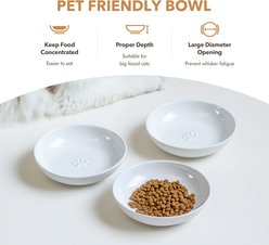 Havniva Ceramic Non-Skid Cat Bowl, 5.6-in, 3 count, White slide 2 of 6