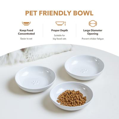 Show full view: Havniva Ceramic Non-Skid Cat Bowl, 5.6-in, 3 count, White slide 5 of 6