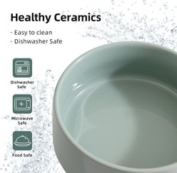 Havniva Ceramic Anti-Slip Cat Bowl, 5.1-in, 2 count, Light Green slide 2 of 6