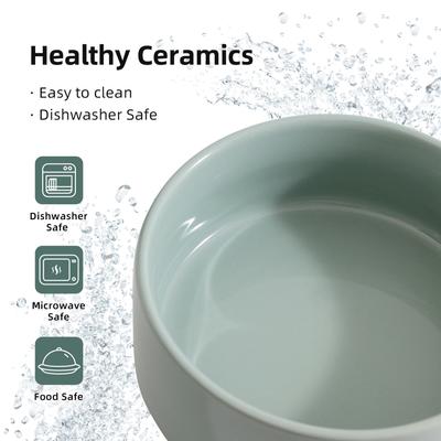 Show full view: Havniva Ceramic Anti-Slip Cat Bowl, 5.1-in, 2 count, Light Green slide 3 of 6