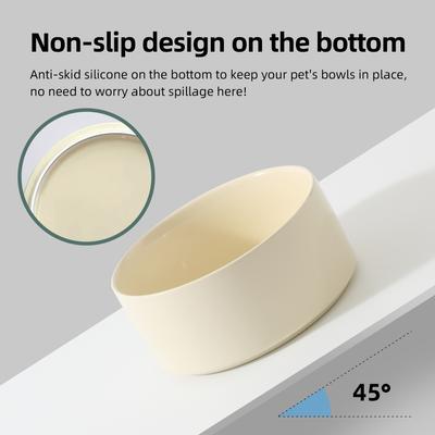 Show full view: Havniva Ceramic Anti-Slip Cat Bowl, 5.1-in, 2 count, Beige slide 5 of 7