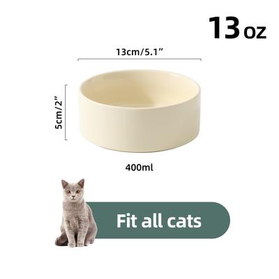 Show full view: Havniva Ceramic Anti-Slip Cat Bowl, 5.1-in, 2 count, Beige slide 3 of 7
