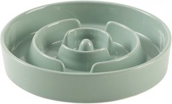 Havniva Ceramic Anti-Gulping Slow Feeder Dog Bowl, Light Green, 9.5-in