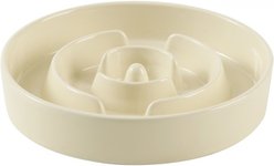Havniva Ceramic Anti-Gulping Slow Feeder Dog Bowl, Beige, 8.2-in