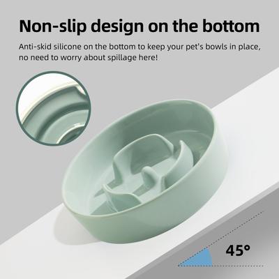 Show full view: Havniva Ceramic Slow Feeder Dog Bowl for Small Dogs, 6.1-in, Light Green slide 7 of 9