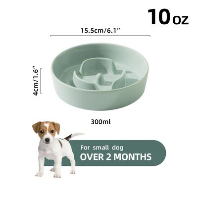 Show full view: Havniva Ceramic Slow Feeder Dog Bowl for Small Dogs, 6.1-in, Light Green slide 4 of 9