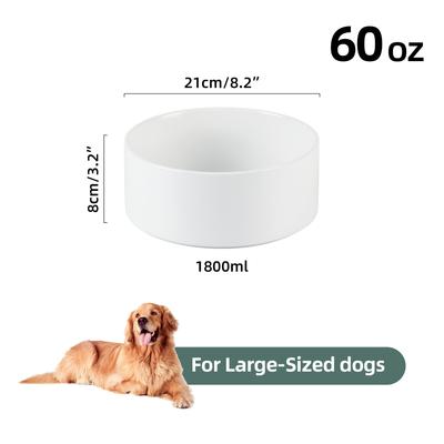 Show full view: Havniva Ceramic Non-slip Dog Bowl, White, 8.2-in slide 3 of 6