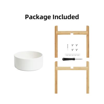 Show full view: Havniva Ceramic Elevated Dog Bowl Set, 8.2-in, White slide 7 of 7