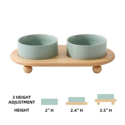 Show full view: Havniva Ceramic Elevated Cat Bowl with Stand, 5.1-in, 2 count, Light Green slide 5 of 9