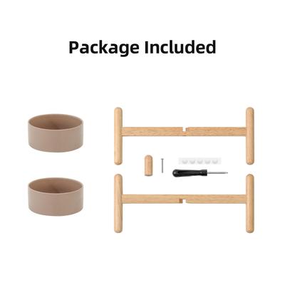 Show full view: Havniva Ceramic 6-in Raised Dog Double Bowl with Stand, Brown Coffee slide 8 of 8