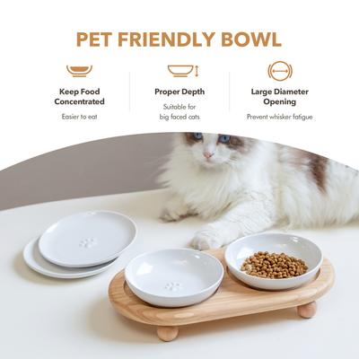Show full view: Havniva Ceramic Adjustable Elevated Cat Bowl with 2 Style Stand, 5.6-in, White slide 6 of 7
