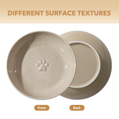 Show full view: Havniva Ceramic Non-Skid Cat Bowl, 5.6-in, 3 count, Vintage Latte slide 3 of 6