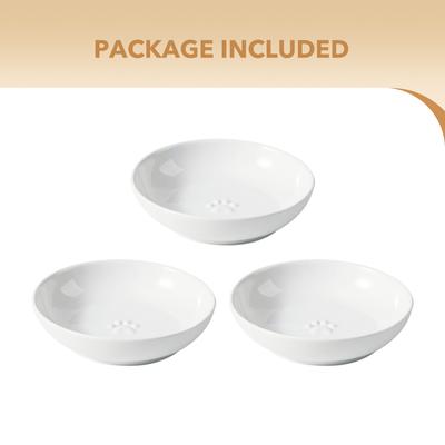 Show full view: Havniva Ceramic Non-Skid Cat Bowl, 5.6-in, 3 count, White slide 6 of 6