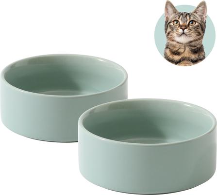 Show full view: Havniva Ceramic Anti-Slip Cat Bowl, 5.1-in, 2 count, Light Green slide 5 of 6