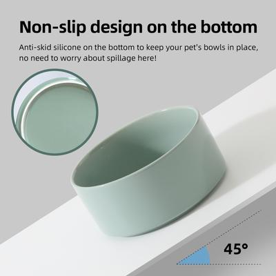 Show full view: Havniva Ceramic Anti-Slip Cat Bowl, 5.1-in, 2 count, Light Green slide 4 of 6