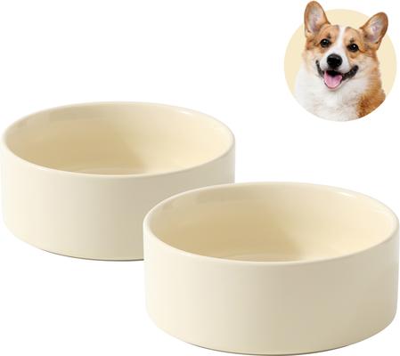 Show full view: Havniva Ceramic Anti-Slip Bowl for Small Dogs & Cats, Beige, 6-in, 2 count slide 5 of 6