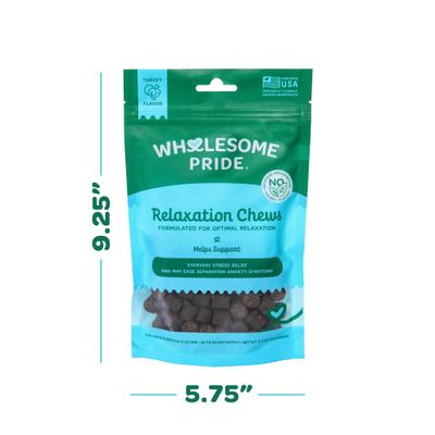 Show full view: Wholesome Pride Pet Treats Relaxation Turkey Flavor Calming Chew Supplement for Dogs, 6.3-oz bag slide 9 of 12