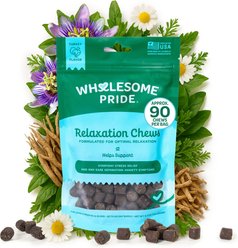 Wholesome Pride Pet Treats Relaxation Turkey Flavor Calming Chew Supplement for Dogs, 6.3-oz bag