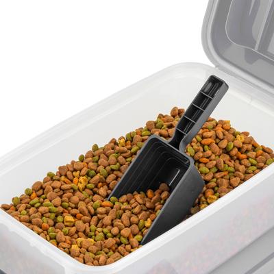 Show full view: IRIS WeatherPro Airtight Dog, Cat & Bird with Scoop Food Storage Container, Gray & Black, 11-lb slide 8 of 9