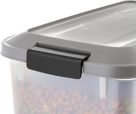 Show full view: IRIS WeatherPro Airtight Dog, Cat & Bird with Scoop Food Storage Container, Gray & Black, 11-lb slide 7 of 9