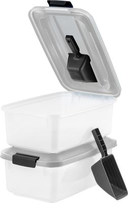 Show full view: IRIS WeatherPro Airtight Dog, Cat & Bird with Scoop Food Storage Container, Gray & Black, 11-lb slide 3 of 9