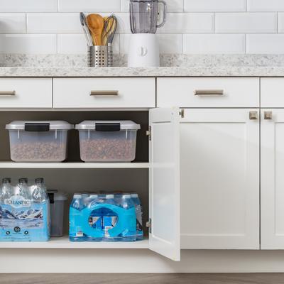 Show full view: IRIS WeatherPro Airtight Dog, Cat & Bird with Scoop Food Storage Container, Gray & Black, 11-lb slide 4 of 9