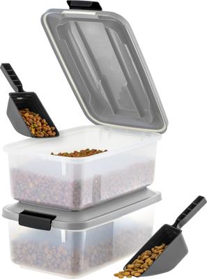 Show full view: IRIS WeatherPro Airtight Dog, Cat & Bird with Scoop Food Storage Container, Gray & Black, 11-lb slide 2 of 9