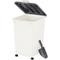 Show in main carousel: IRIS WeatherPro Airtight Attachable Wheels Dog, Cat & Bird Food Storage Container, White, 54-lb slide 2 of 9