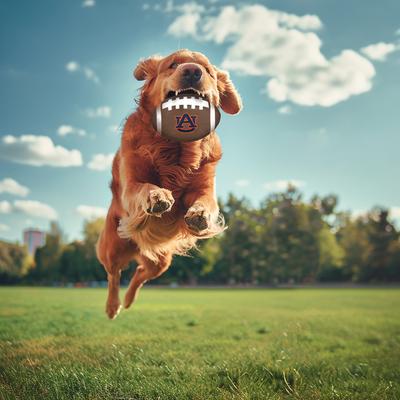 Show full view: ShopInstaPets NCAA Squeaking Football Dog Toy, Auburn Tigers slide 2 of 3