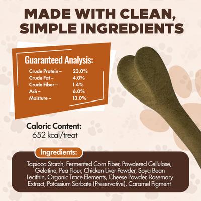 Show full view: Scoochie Pet Chewka Cheese Flavored Plant-Forward Fully Digestible Dog Chew Bone, Large, 1 count slide 6 of 8