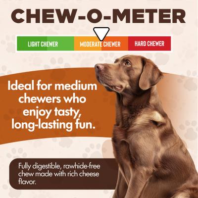 Show full view: Scoochie Pet Chewka Cheese Flavored Plant-Forward Fully Digestible Dog Chew Bone, Large, 1 count slide 5 of 8