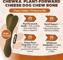 Scoochie Pet Chewka Cheese Flavored Plant-Forward Fully Digestible Dog Chew Bone, Large, 3 count slide 2 of 7