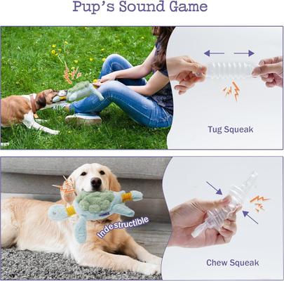 Show full view: Fuzzwoof Stretchy-Squeaky Turtle Plush Dog Toy slide 5 of 9