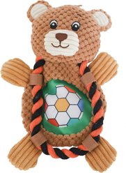 SteelDog USA Ropers Flat Sport Bear Crinkle Plush Dog Toy