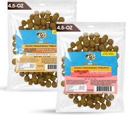 Scoochie Pet Chewka Real Meat Mixed Variety Pack Bacon & Peanut Butter Flavor Training Bites Dog Treats, 4.5-oz bag, 2 count