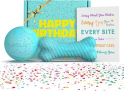Playology Peanut Butter Birthday Cake Scented Birthday Box Bundle Dog Toy, Blue, Large, 2 count