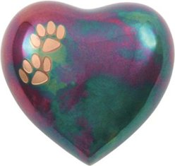 Resting Rainbow Heart Paw Dog & Cat Urn, Small